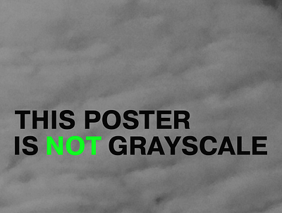 Not Grayscale graphic design poster poster art poster design typographic poster