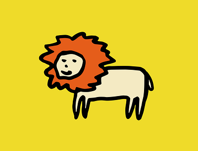 leo animal cartoon cute illustration leo lion logo poster art