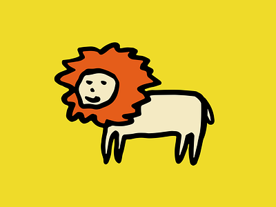 leo animal cartoon cute illustration leo lion logo poster art