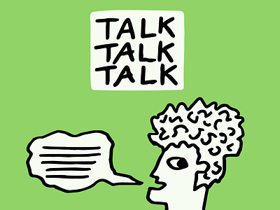 talk talk talk cartoon illustration logo poster vector