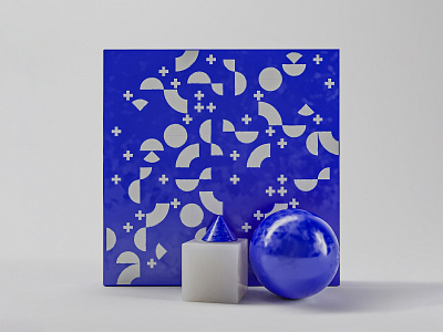 Space ultramarine blue geometric pattern