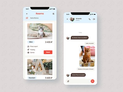 Pet hotel "Rooms" UI/UX concept