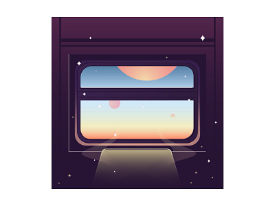 Space train art cosmos design gradient graphicdesign illustration illustrator night planet space train vector vectorart