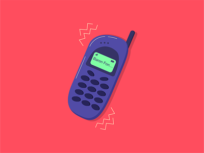 Baron Phone Kon bright colors call connection details gadget graphicdesign illustration illustrator minimalism old phone red screen telephone vector vectorart