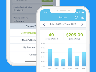 Report - Time Tracking App UI Design