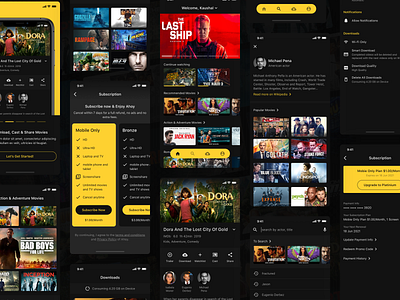 Ahoy - Movie Streaming App Screens