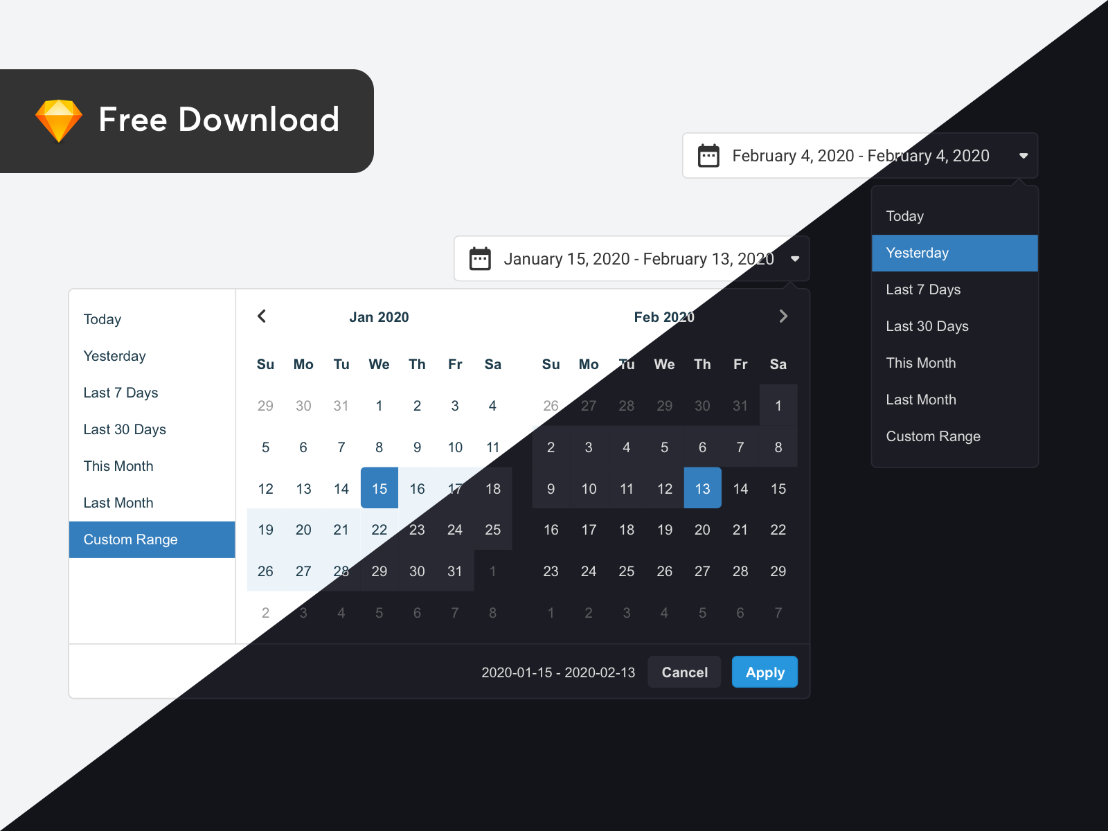 Date Range Picker In Day Night Mode By Kaushal Panchal On Dribbble