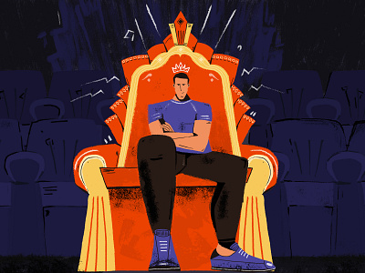 Seated like a king character digital painting drawing illustration texture throne