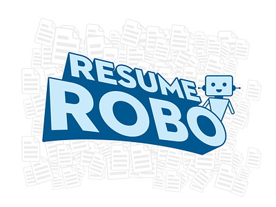 Resume Robo Logo Design app blue branding character clean flat identity illustration logo robot