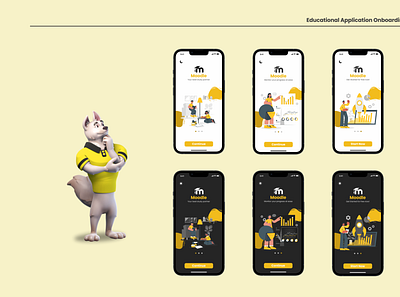 Onboarding for Educational application (Moodle) app application design figma mobile moodle ui user experience user interface ux