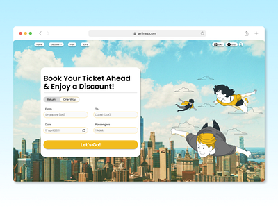 Landing Page (Airline Website) design figma mockup ui user experience user interface ux web design website