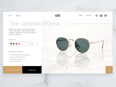 High-end Fashion Retailer - Product Page clean eccomerce fashion glasses productpage webdesign