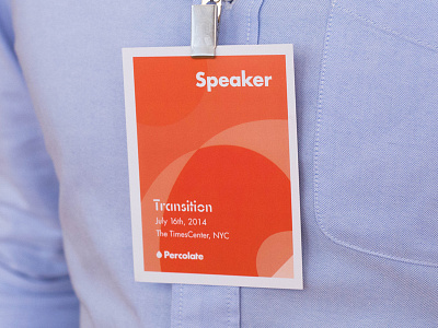 Transition lanyard animation branding conference identity percolate