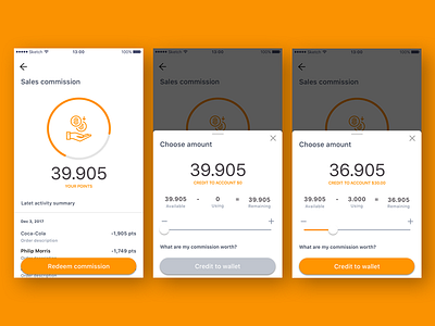 Sales Commission b2b business app design process design technique finance fintech graphic design illustration inspiration mobile money visual design