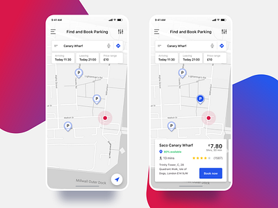 Find and Book Parking business business app design design process design technique graphic design illustration inspiration mobile parking app ui user experience visual design