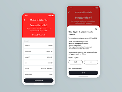Mobile Wallet App - Transaction Failed design design process design technique graphic design illustration inspiration mobile mobile wallet mobile wallet app user experience visual design