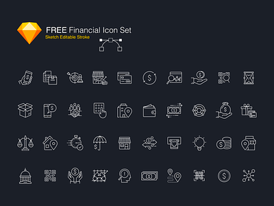 Free Editable Financial Icon Set design technique financial icons graphic design icon icon app illustration inspiration