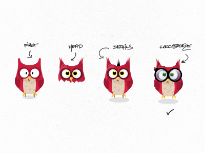 Process Owl Game Character character design illustration illustrator owl vector wacom