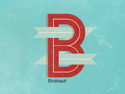 Birdnaut astronaut bird blue design fun logo print red texture type typography