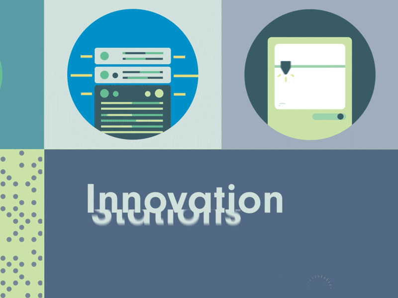 Innovation Stations - Snippet 3d printer data server gif icons illustration people vr