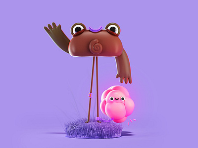 Slave cgi character design digital art fun illustration kids purple slave