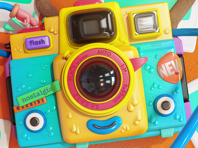 Mr Selfie 3d camera cgi character character design design digital fun illustration insta kids lens photography picture render selfie selfies