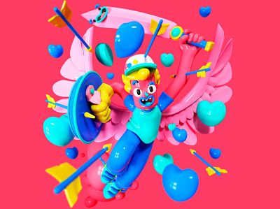 Hero 3d cgi character character design design fun hero illustration kids render