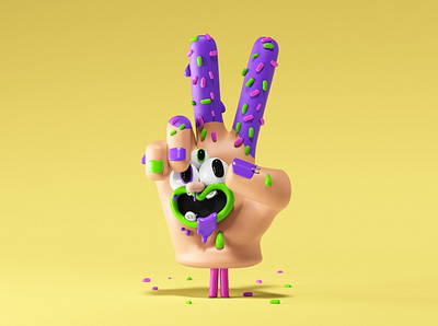 Revolution 3d cgi character character design fingers hand illustration kids peace peaceful
