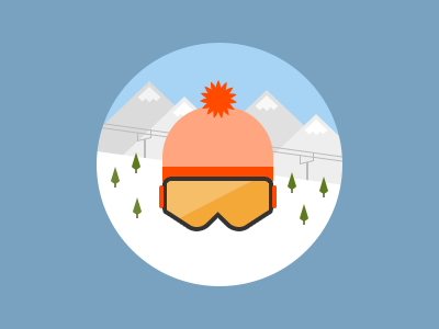 Introducing Taylor flat goggles hat illustration litmus mountain ski skiing snow trees