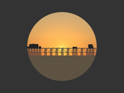 Introducing Kevin california dock flat illustration litmus ocean oceanside pier sunset