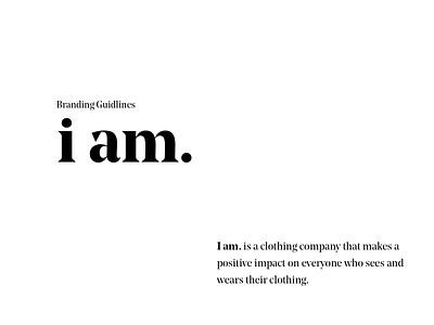 I Am. Fashion Brand branding logo ui ux visual design