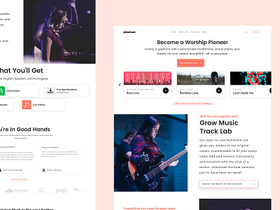 Grow Music - Landing Page 1 branding graphic design landing page ui uiux ux visual design website design