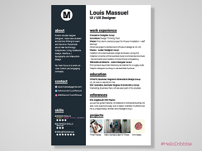 Personal resume clean cv resume simple typography ui visual