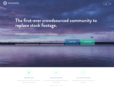 Pushreel landing page