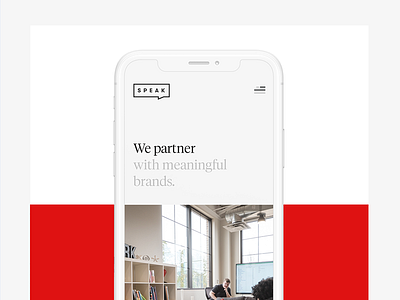 Digital Exploration branding design exploration mobile red red and white speak typography web design wip