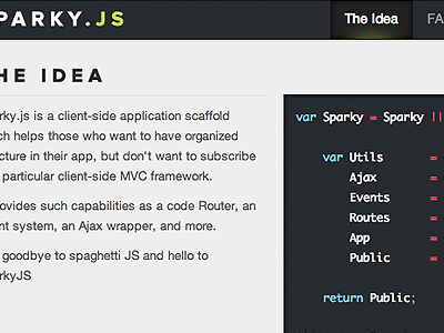Sparky.js ajax architecture javascript organization routing sparky utils