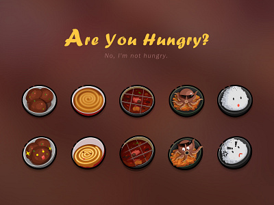 Hungry? food icon illustration