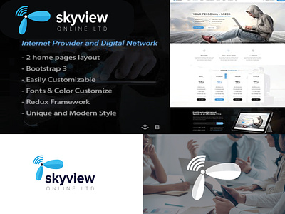 Sky view network logo design