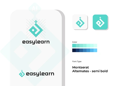 Ai logo design ai analytics artificialintelligence coding data datascience developer easylearn el engineering gaming learn lettermark logoinspiration logotype machinelearning tech technology