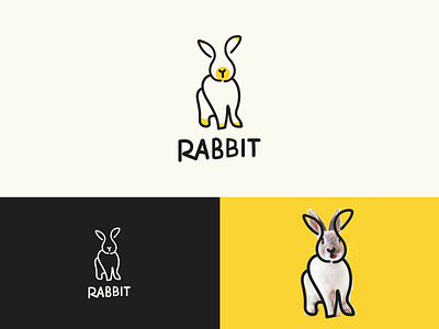 Rabbit art logo design