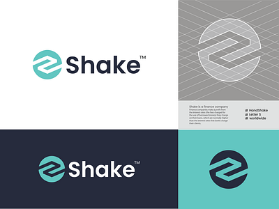 Shake logo design business logo consulting firm finance logo global grid logo handshake lettermark logo mark logodesign logoinspiration logotype monogram logo shake tech web