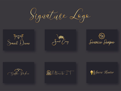 Signature logo 2 branding design graphic design icon logo logo design minimal signature font signature logo typography