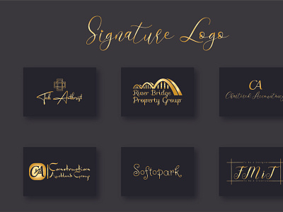 Signature logo 3 branding design graphic design icon logo logo design minimal signature font signature logo typography