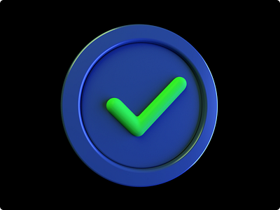 checkmark icon 3d 3d illustration ui