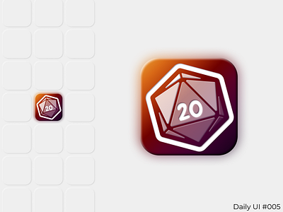 Daily UI #005 - App Icon app app design app icon branding d20 dailyui dailyui005 dailyuichallenge design dice dnd figma gradient gradient logo gradients logo ui