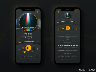 Daily UI #009 - Music Player app app design dailyui dailyui009 dailyuichallenge figma mobile ui music music app music player music player app music player ui player ui ui