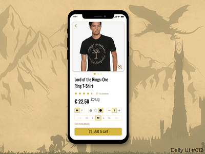 Daily UI #012 - E-Commerce Shop app app design dailyui dailyui012 dailyuichallenge design ecommerce ecommerce shop ecommerceapp ecommerceappdesign figma figmadesign lord of the rings ui