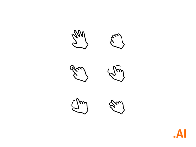 Free Icons - Interaction gestures design freebies free gestures icons illustrator interaction pack set ui