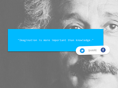 Daily UI - Social Share Quote Card - #010 daily ui einstein quote card share sharing social card social icons social share