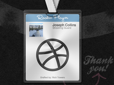 Alley Ooop! badge id badge rookie thank you lanyard debut 3 point shot